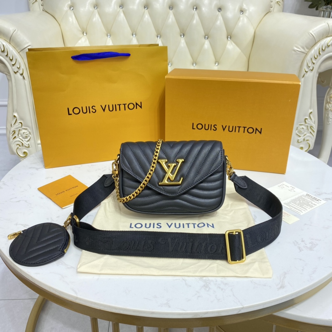 Louis Vuitton NEW WAVE MULTI POCHETTE Handbag M56461 Black